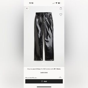 NWT Vegan patent straight leg pants